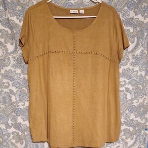 Cato Women's Brown Studded Top